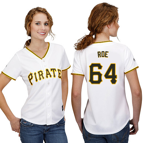 Chaz Roe #64 mlb Jersey-Pittsburgh Pirates Women's Authentic Home White Cool Base Baseball Jersey
